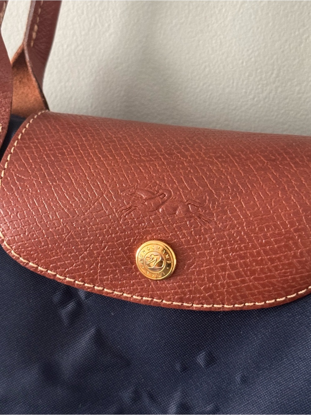Authentic Longchamp Le Pliage Tote Bag Medium Navy Blue - Flaws - Read - Picture 3 of 11
